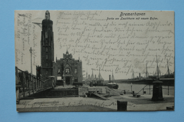 Ansichtskarte AK Bremen Bremerhaven 1905-1910 Leuchtturm neuer Hafen Gebäude Architektur Ortsansicht